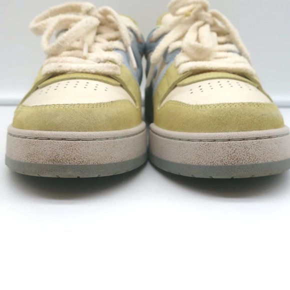 Fendi Match Sneakers Yellow Suede & Light Blue Leather Size 38 - Picture 5 of 12